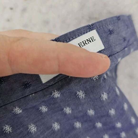 TED BAKER Blue Chambray Long Sleeve Button Down Shirt Iridescent Size M/L - Picture 10 of 10